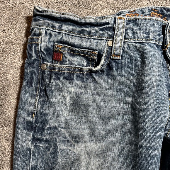 Miss Me Bootcut Jeans Women Size 28 (Fit 30x31.5) Blue Embroidered Low Rise Y2K - Picture 5 of 15